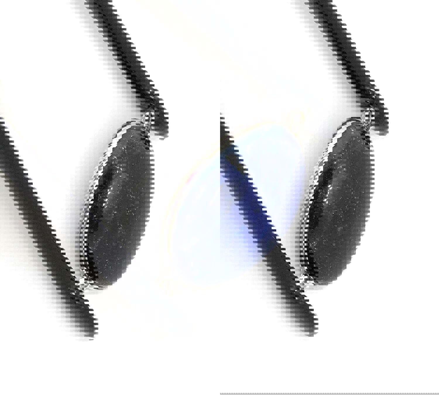 Sterling Silver Natural Lapis Lazuli Bezel Set Connector for DIY Jewelry Making