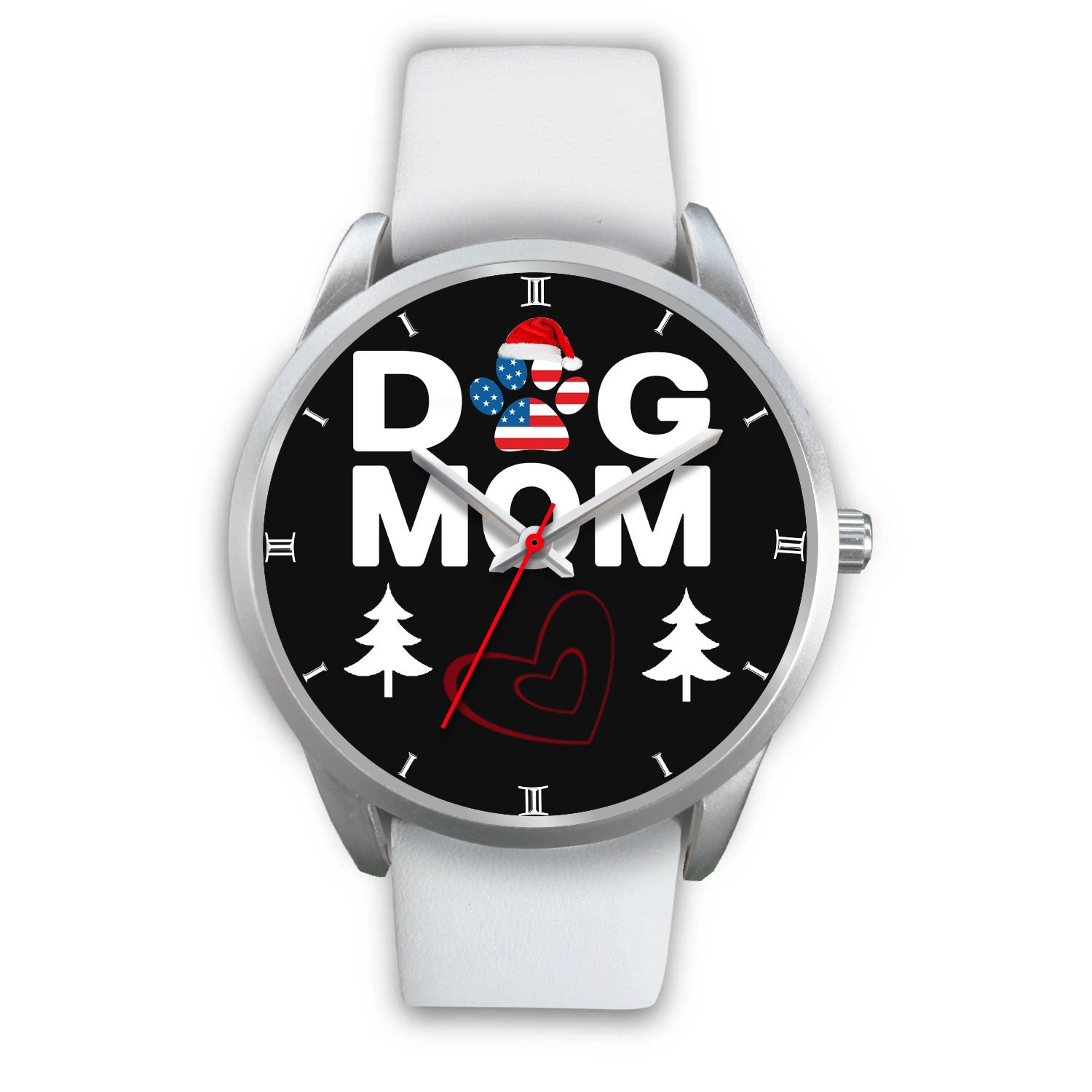 Dog Mom Heart Print Christmas Special Wrist Watch