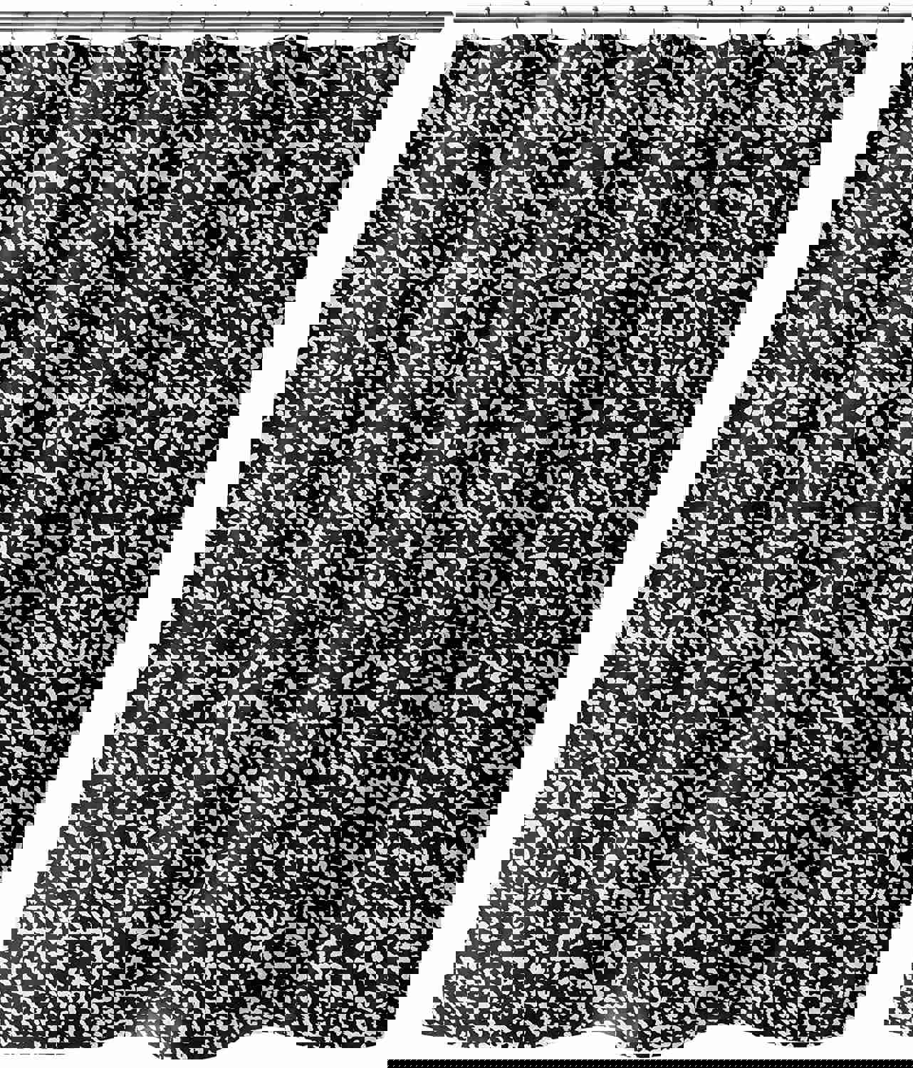 Leopard White Black Shower Curtain - Modern Contemporary Polyester Animal Print