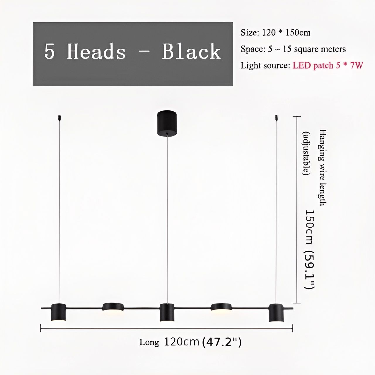 Mirodemi® Minimalistic Black/Gold LED Pendant Lamps for Kitchen Island, Restaurant