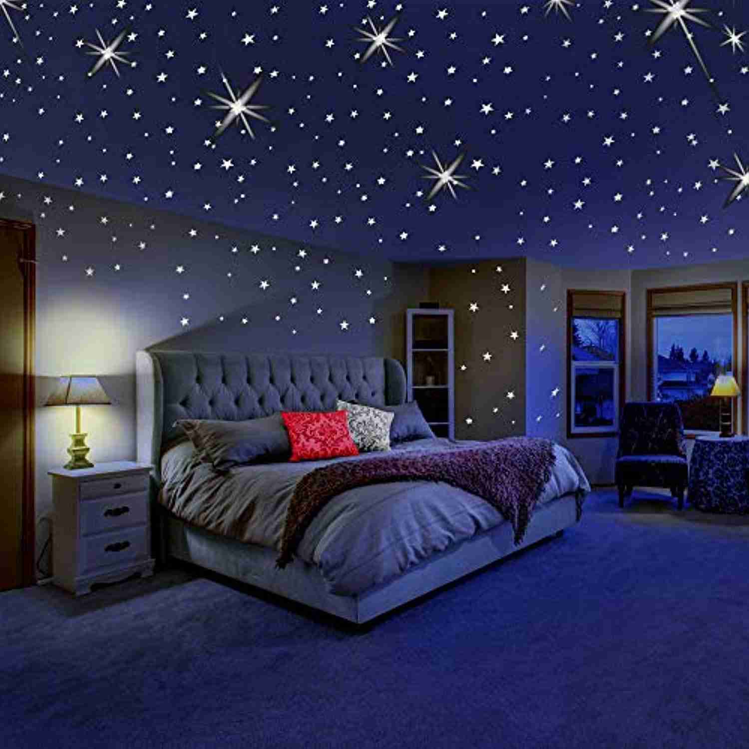 Glow in The Dark Stars Wall Stickers - Galaxy Glow Star Set for Kids Bedroom Decoration