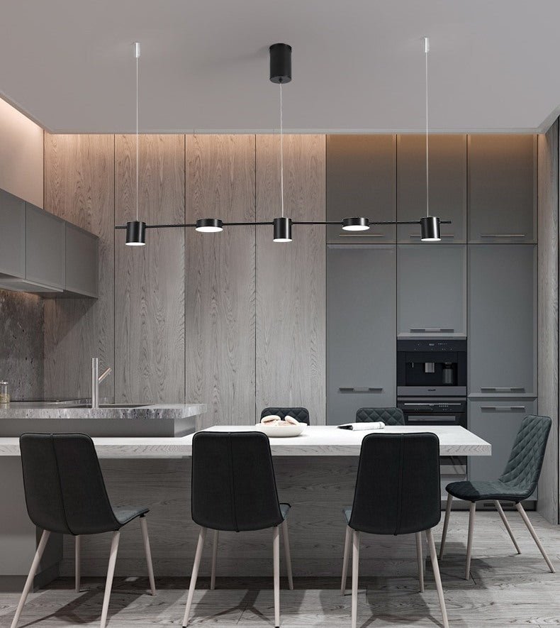 Mirodemi® Minimalistic Black/Gold LED Pendant Lamps for Kitchen Island, Restaurant