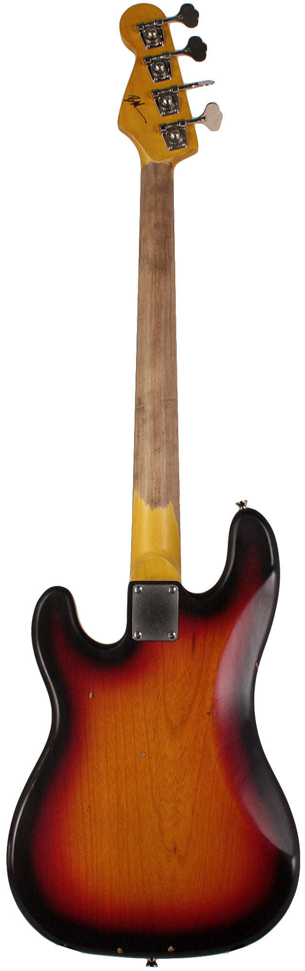 Nash PB-63 Bass Guitar, 3-Tone Sunburst, Light Aging, Tortoise Shell