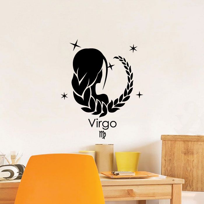 Horoscope Vinyl Wall Art Sticker Decal - Virgo Maiden Silhouette Earth Sign Symbol