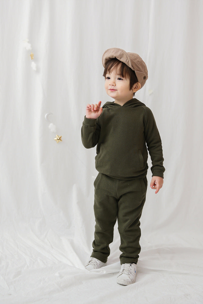 Khaki Bengdi Hoodie & Pants Set for Kids