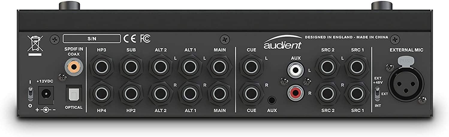 Audient Audio Nero Desktop Monitor Controller with Samson Stereo Headphones and XLR Mic Cable