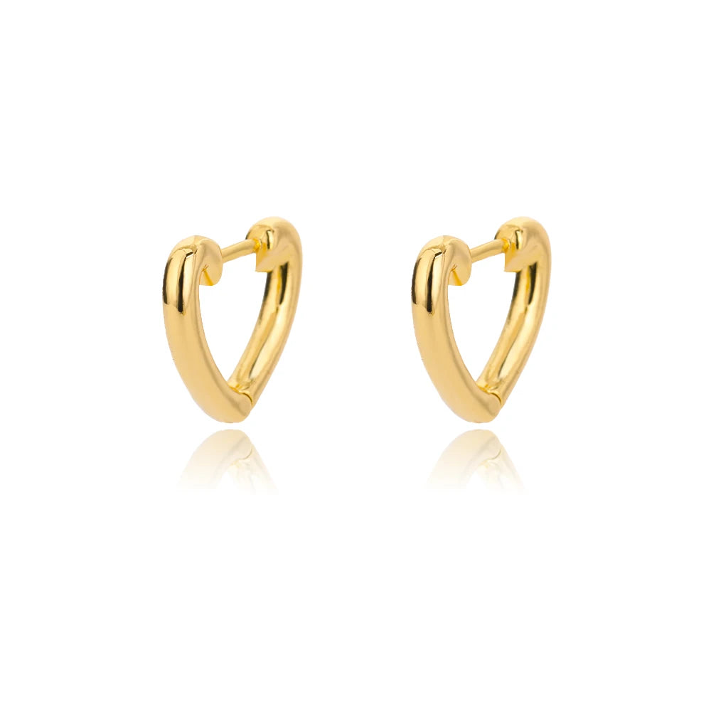 Stainless Steel Heart Earrings For Women - Vintage Gold Love Drop Earrings