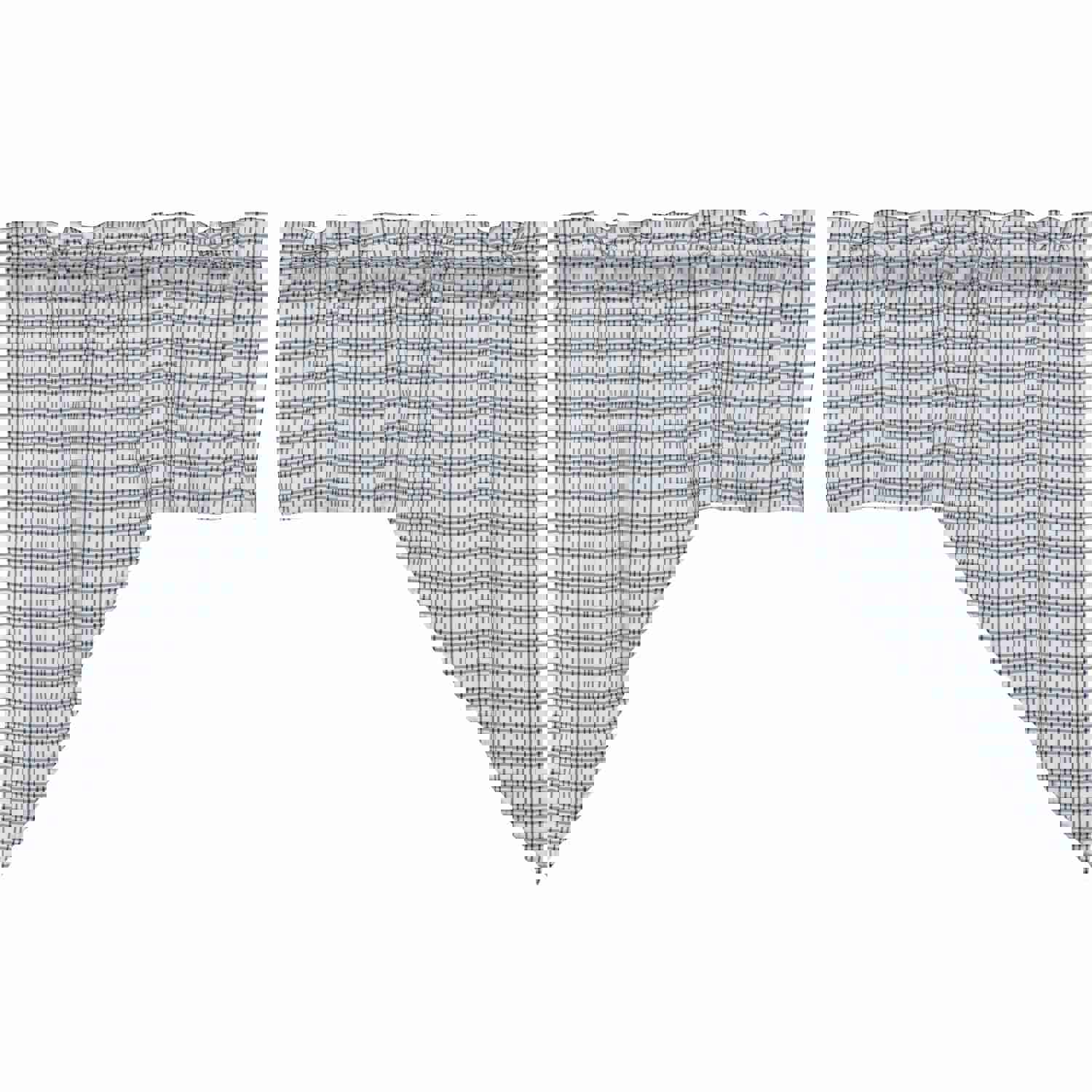 Sawyer Mill Blue Plaid Swag Set of 2 - 36x36x16 Premium Cotton Farmhouse Decor