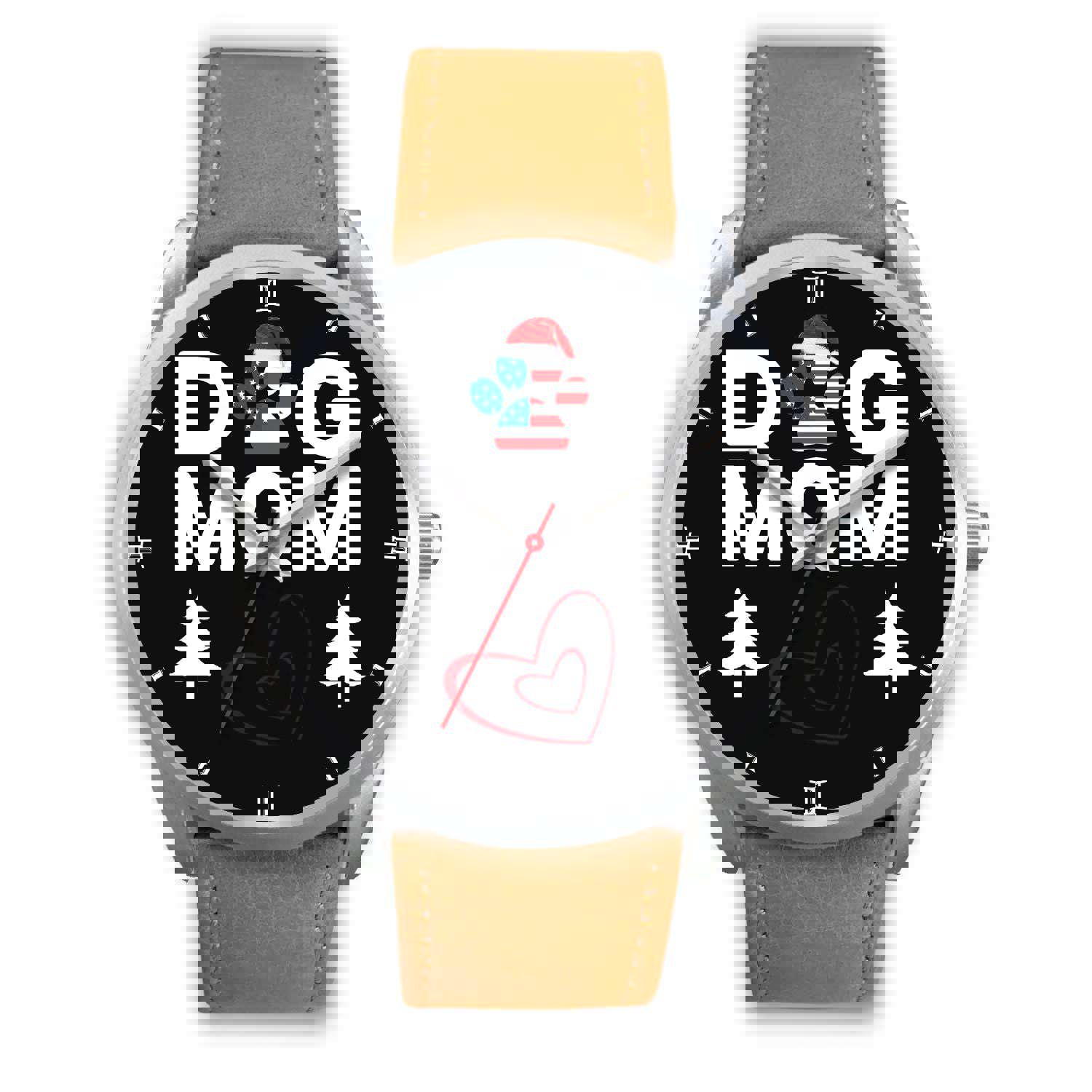 Dog Mom Heart Print Christmas Special Wrist Watch