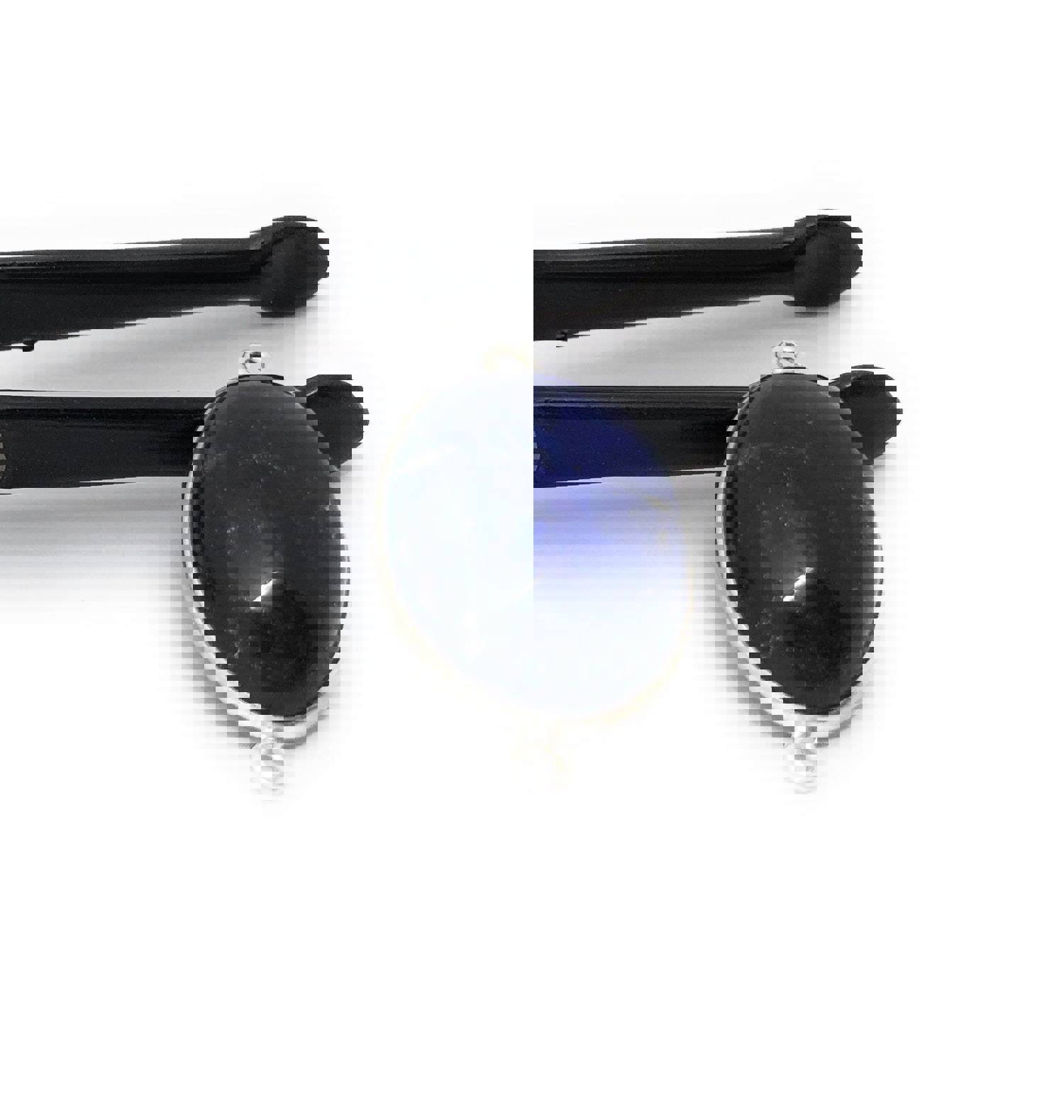 Sterling Silver Natural Lapis Lazuli Bezel Set Connector for DIY Jewelry Making