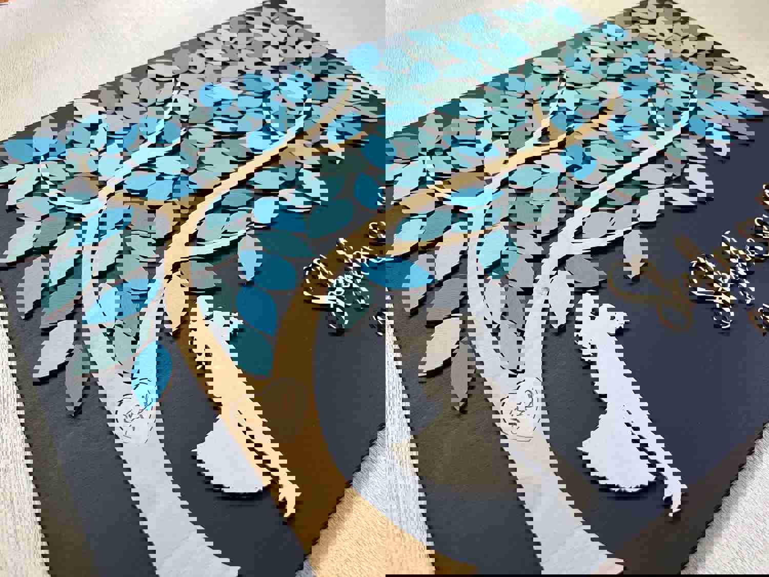 Personalized Wooden Guest Book with Tree of Life for Wedding, Anniversary or Newlyweds Gift