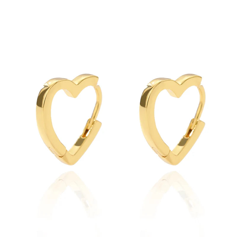 Stainless Steel Heart Earrings For Women - Vintage Gold Love Drop Earrings