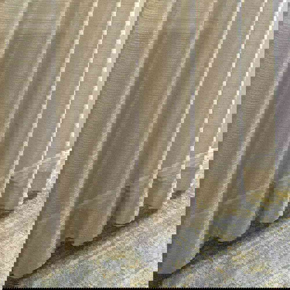 Linen Textured Sheer Curtains Rod Pocket Drapes for Bedroom (2 Panels)