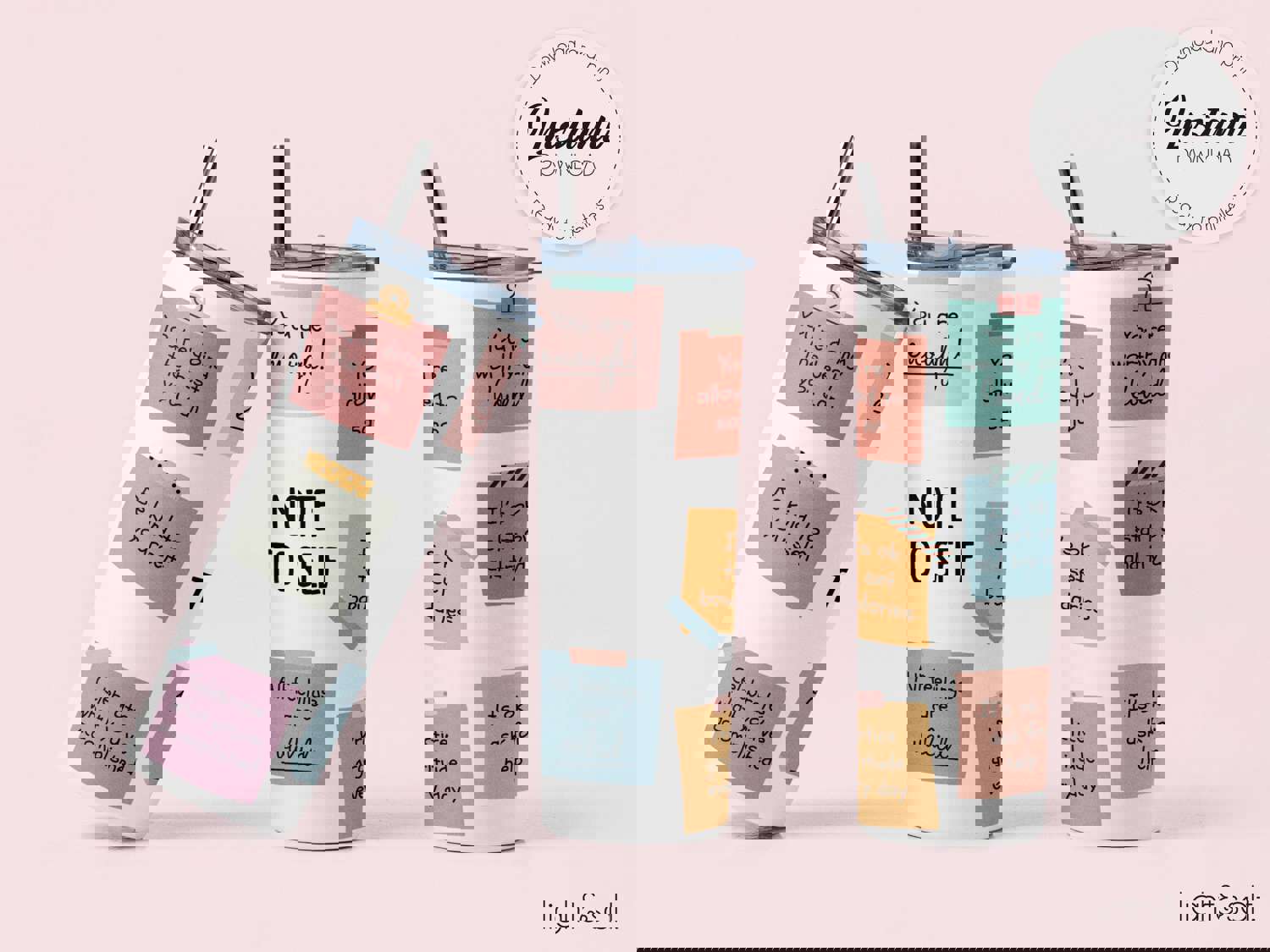 Note to Self Mental Health Tumbler Printable Design