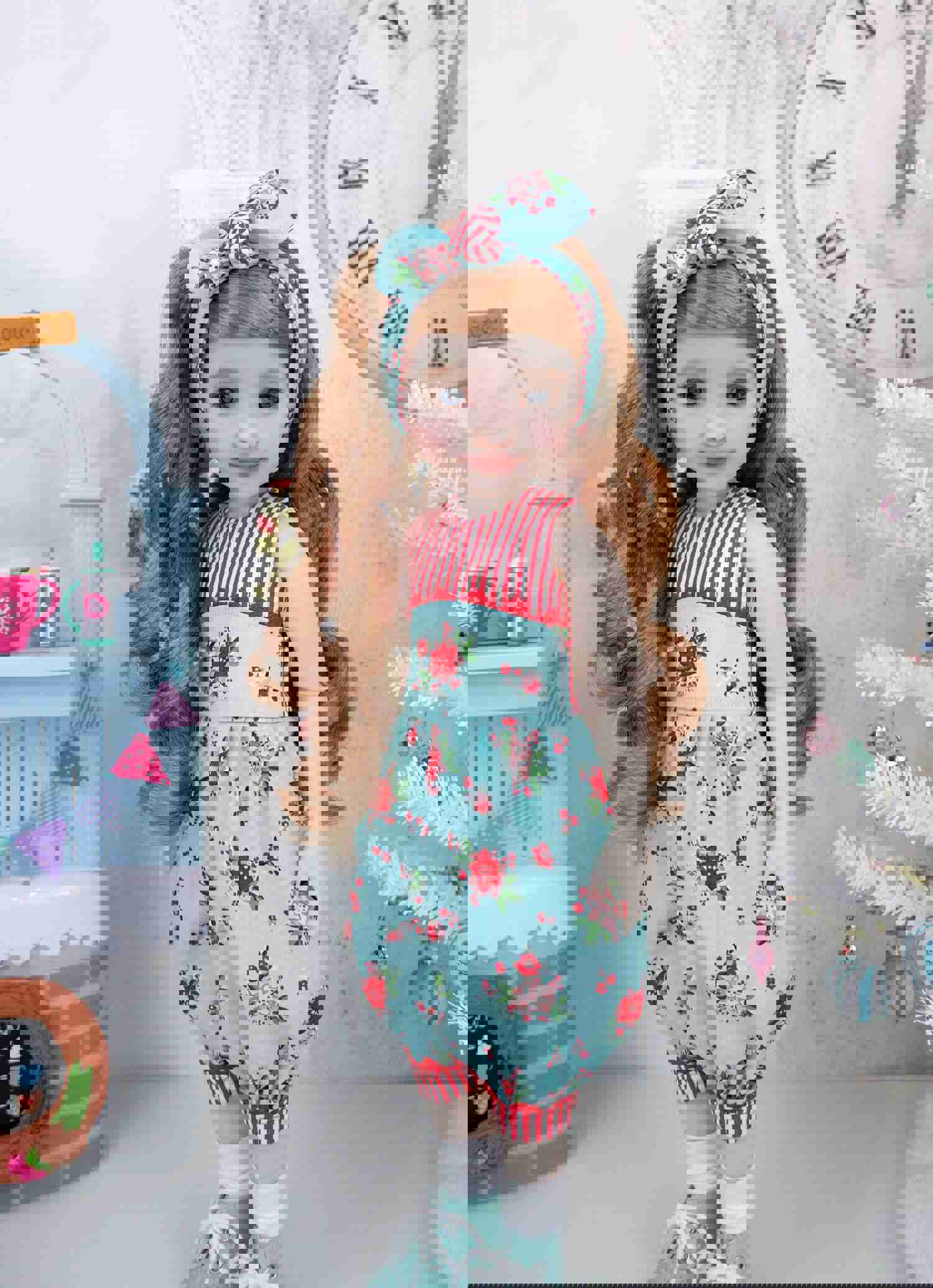 Pixie Poinsettias - Romper with Boots for Ruby Red Fashion Friends Doll