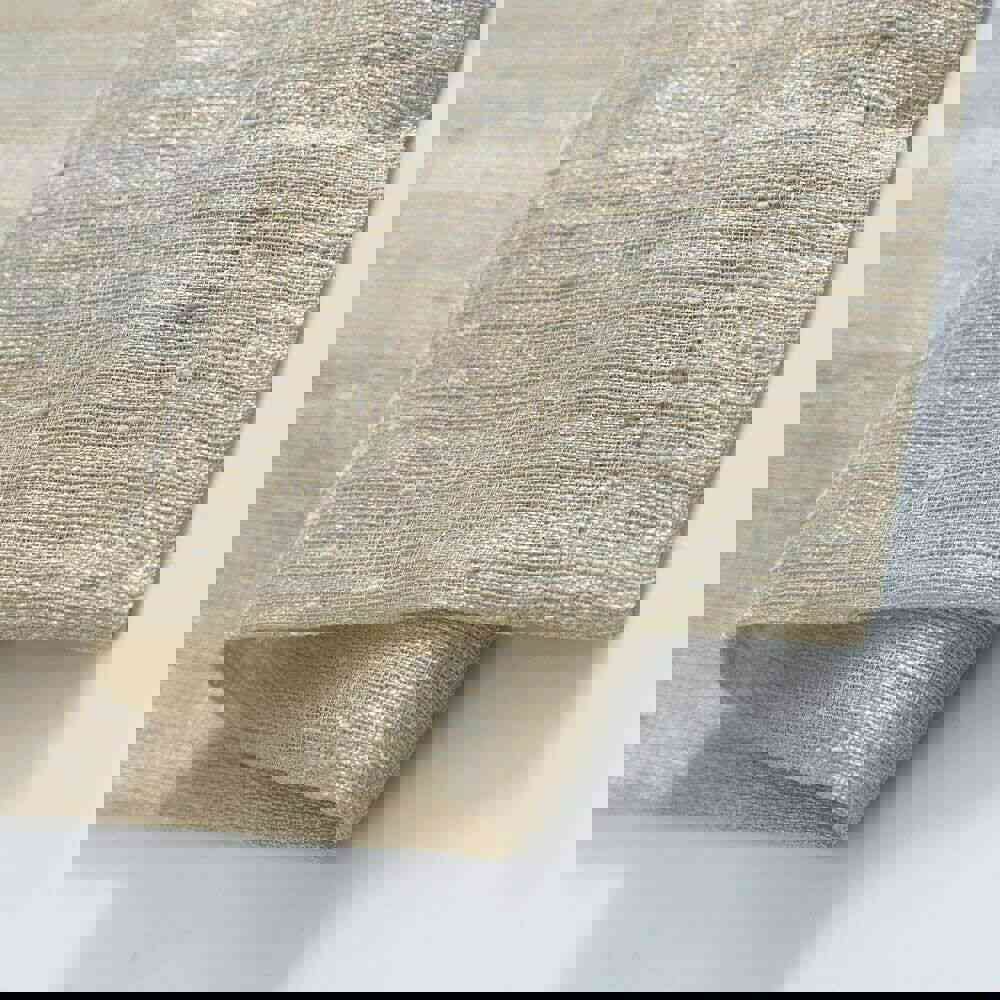 Linen Textured Sheer Curtains Rod Pocket Drapes for Bedroom (2 Panels)
