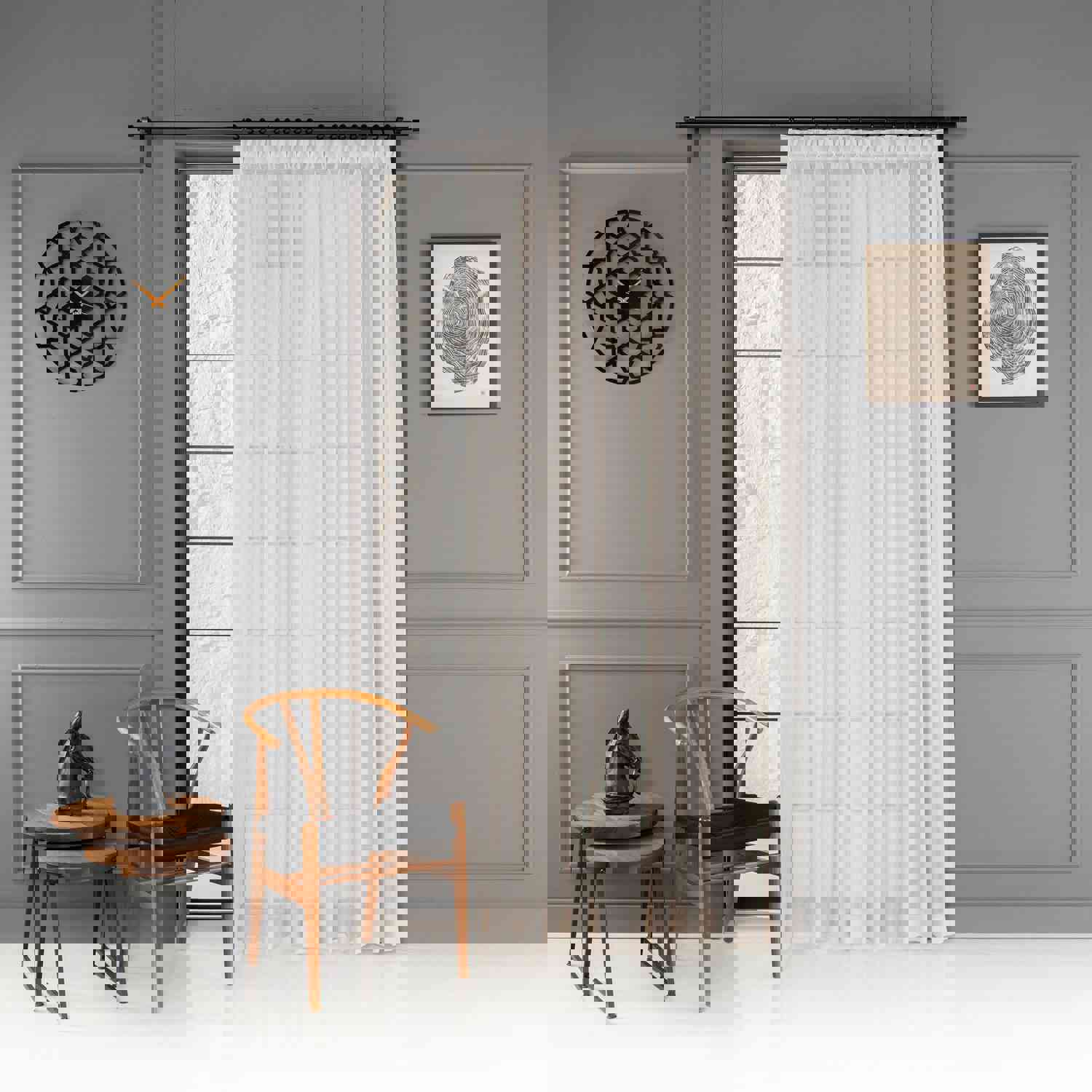 Custom Butterfly Pleated Linen Sheer Curtains - 8 Colors, Adjustable Drapery, Extra Long