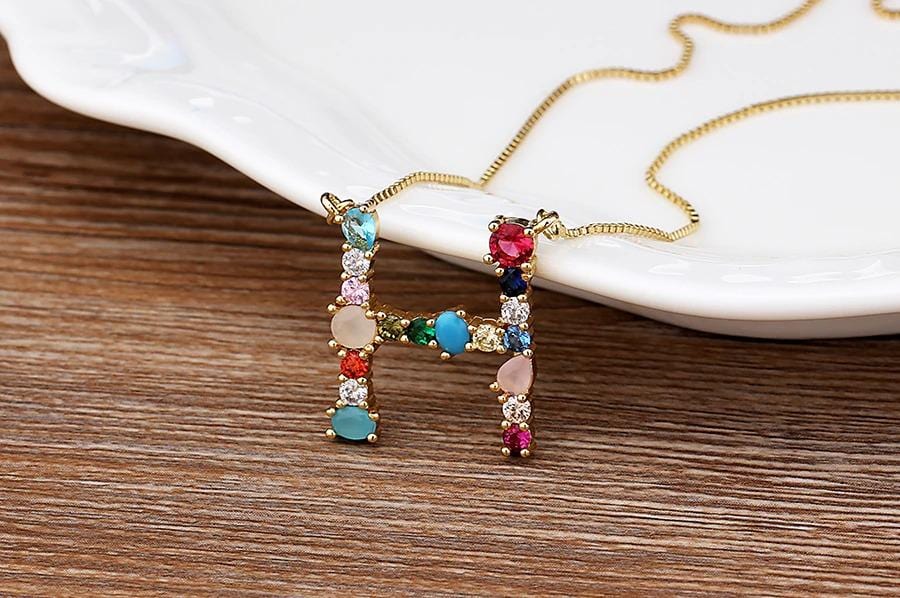The Rainbow Initial Variety Necklace