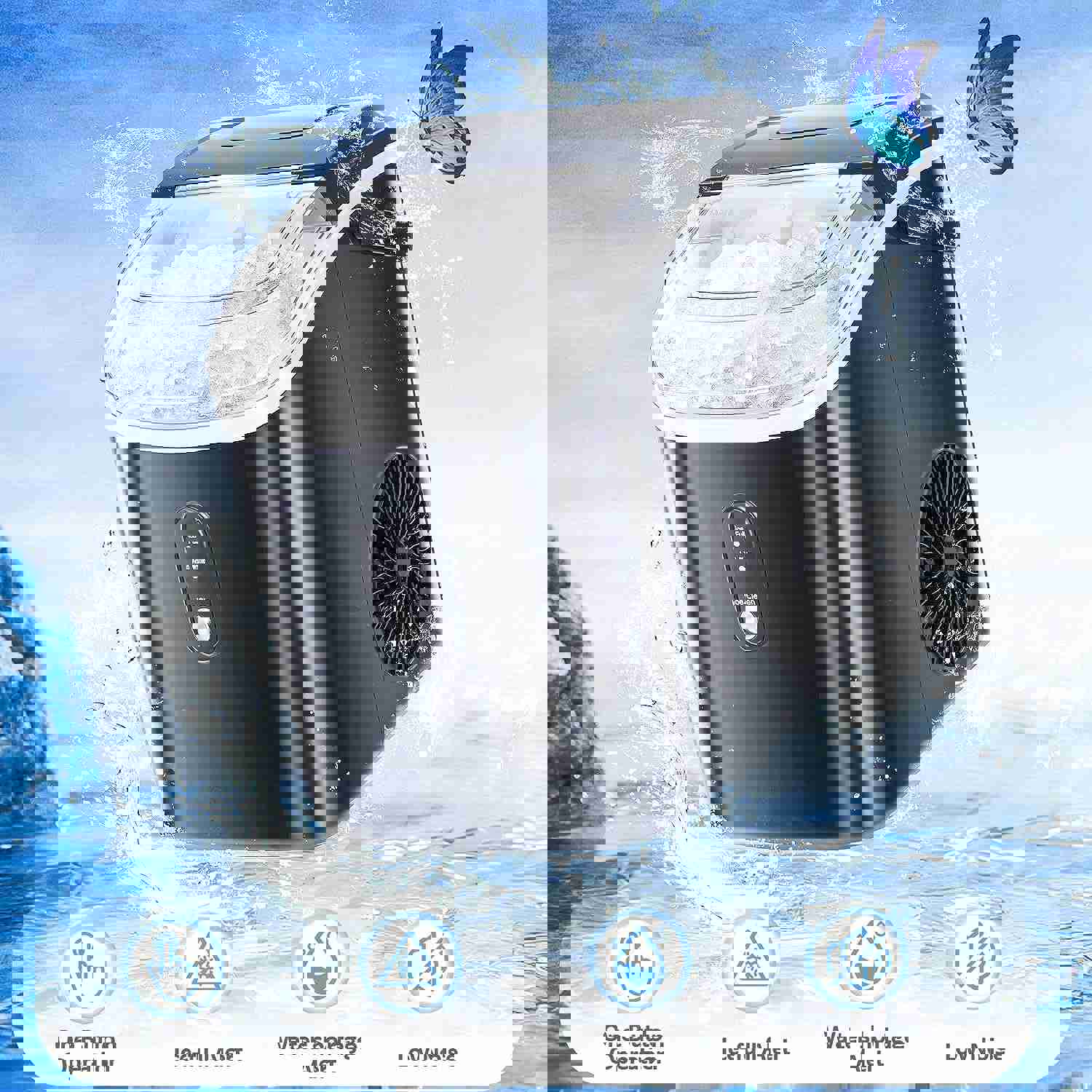 Nugget Countertop Ice Maker with Soft Chewable Pellet Ice, 34Lbs/24H, Self-Cleaning, Black