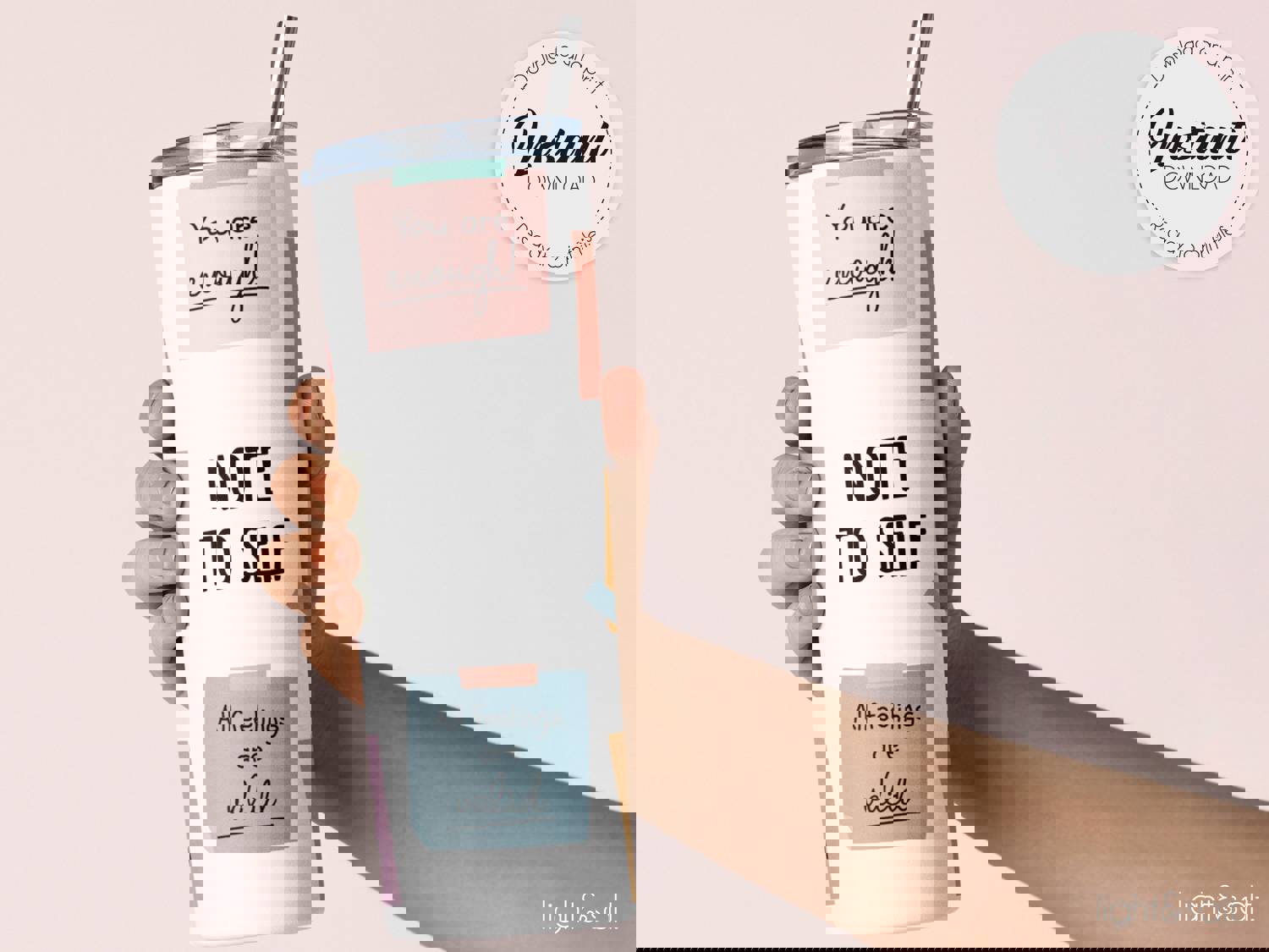 Note to Self Mental Health Tumbler Printable Design