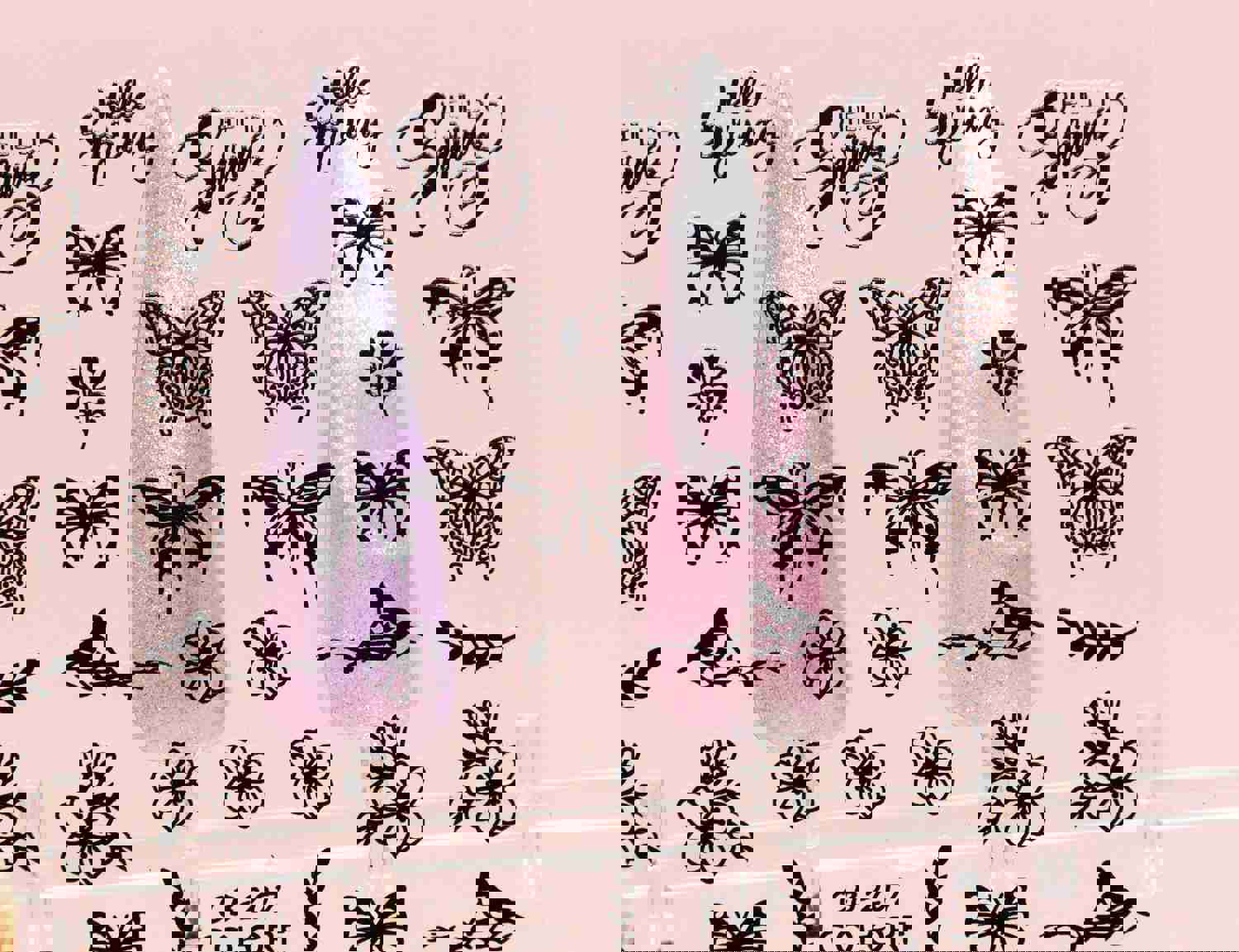 Butterflies Floral & Fairy Tale Unicorn Star Nail Stickers - Self Adhesive Decals