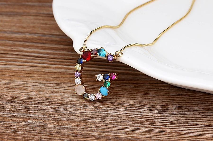 The Rainbow Initial Variety Necklace