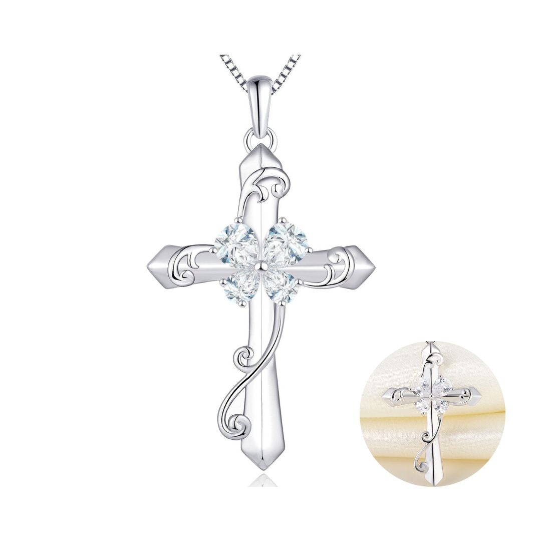Yeelery Butterfly Cross Necklace - Elegant 925 Sterling Silver Jewelry