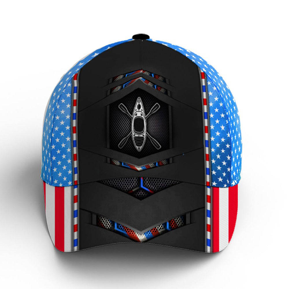 US Flag Kayaking Baseball Cap for Kayak Lovers - Future Tech Style