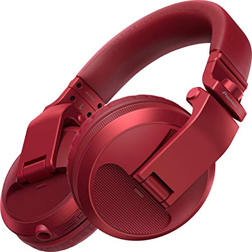 Pioneer DJ HDJ-X5BT-R Wireless Bluetooth DJ Headphones with 40mm Drivers and Detachable Cable - Red