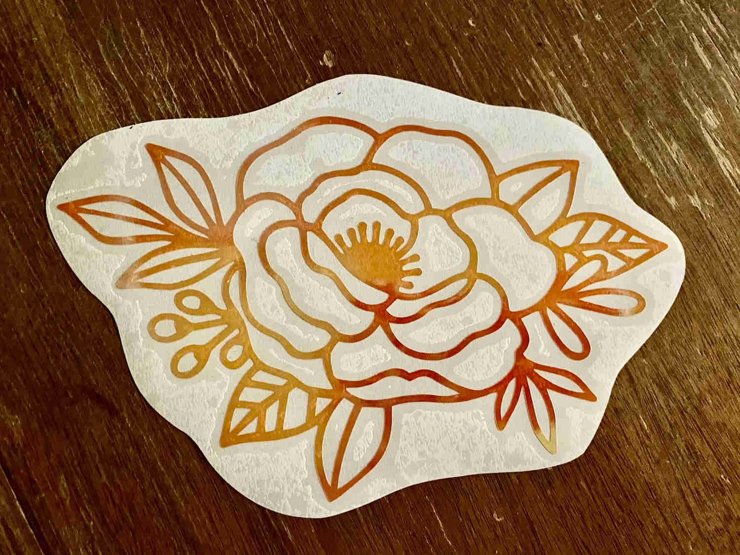 Floral Line Art Vinyl Decal for Multiple Surfaces