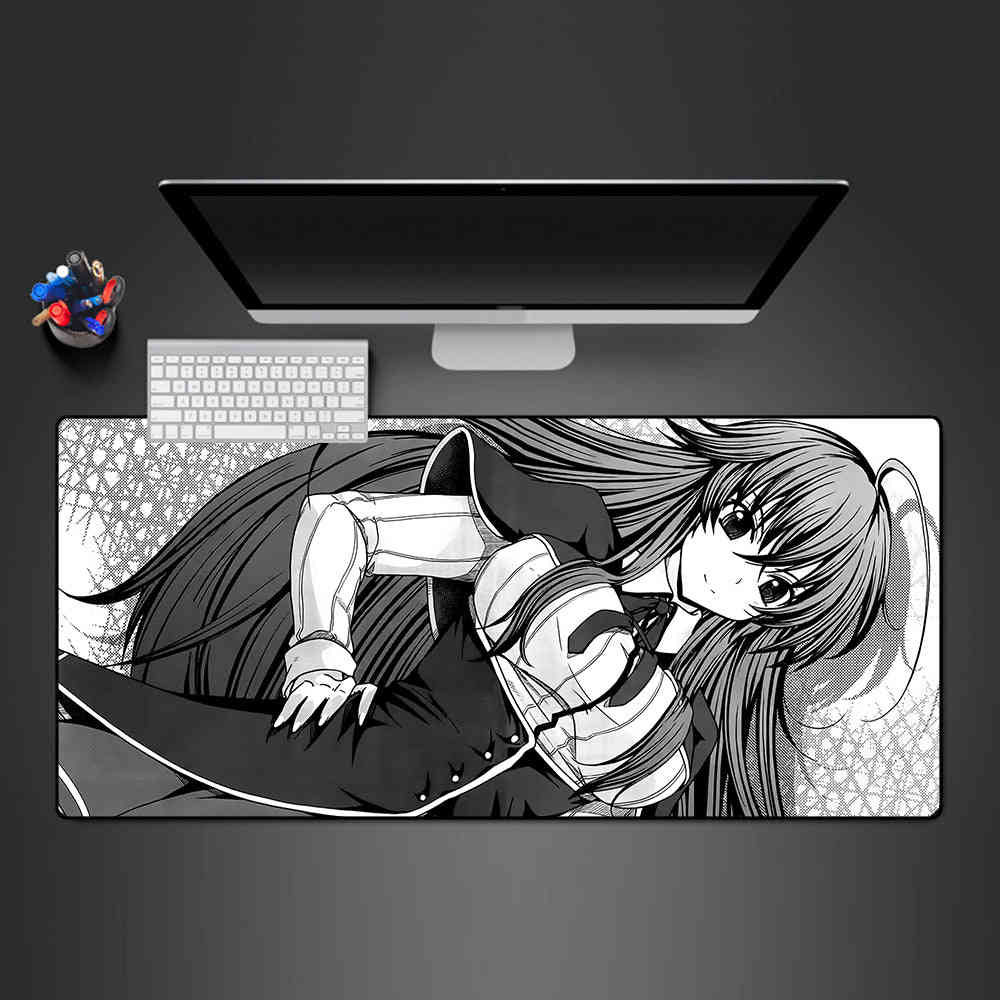Rias Black & White Design Gaming Mouse Pad - M-XXL Size for Computer Desk