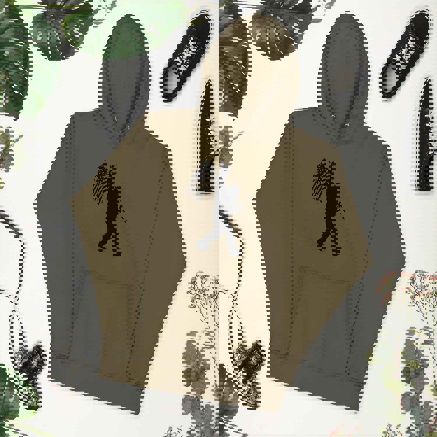 Bigfoot American Flag Unisex Hoodie