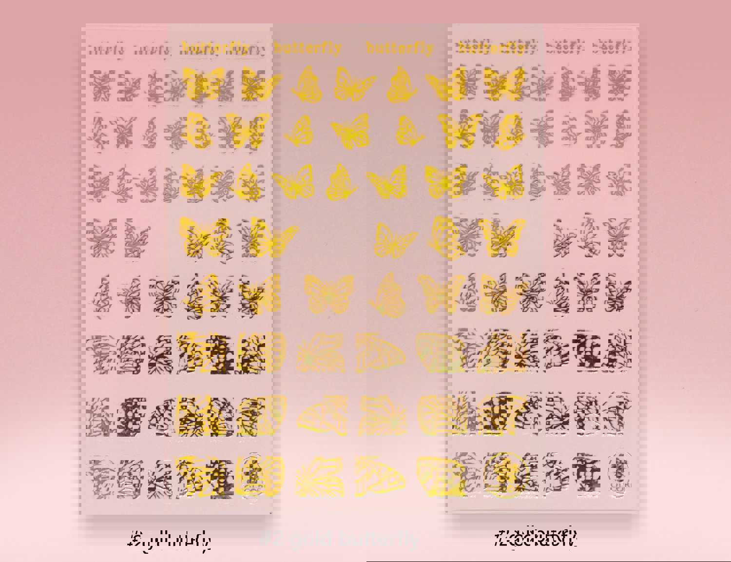 Butterflies Floral & Fairy Tale Unicorn Star Nail Stickers - Self Adhesive Decals