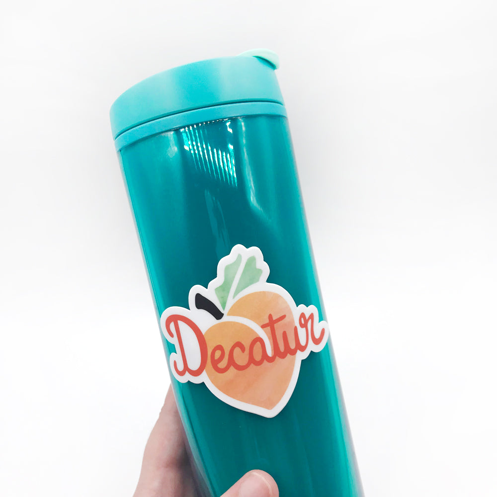 Decatur Peach Vinyl Sticker - Waterproof & Scratch Resistant