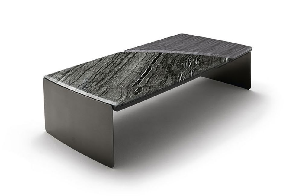 Mirage Rectangular Cocktail Table with Black Kenya Marble Top