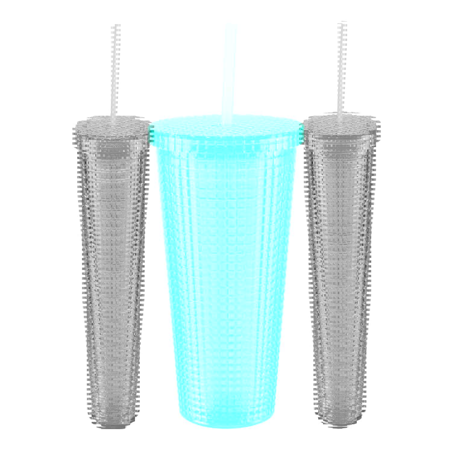 Cool Gear 3-Pack 23 oz Jem Chiller with Reusable Straw | Dishwasher Safe, Spillproof, Double-Wall Insulated Travel Tumbler