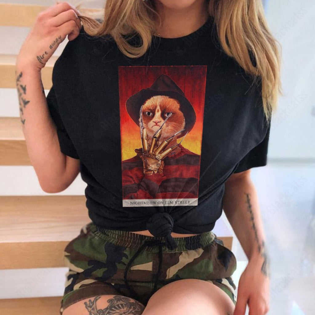 The Nightmeow On Elm Street Custom Graphic Apparel