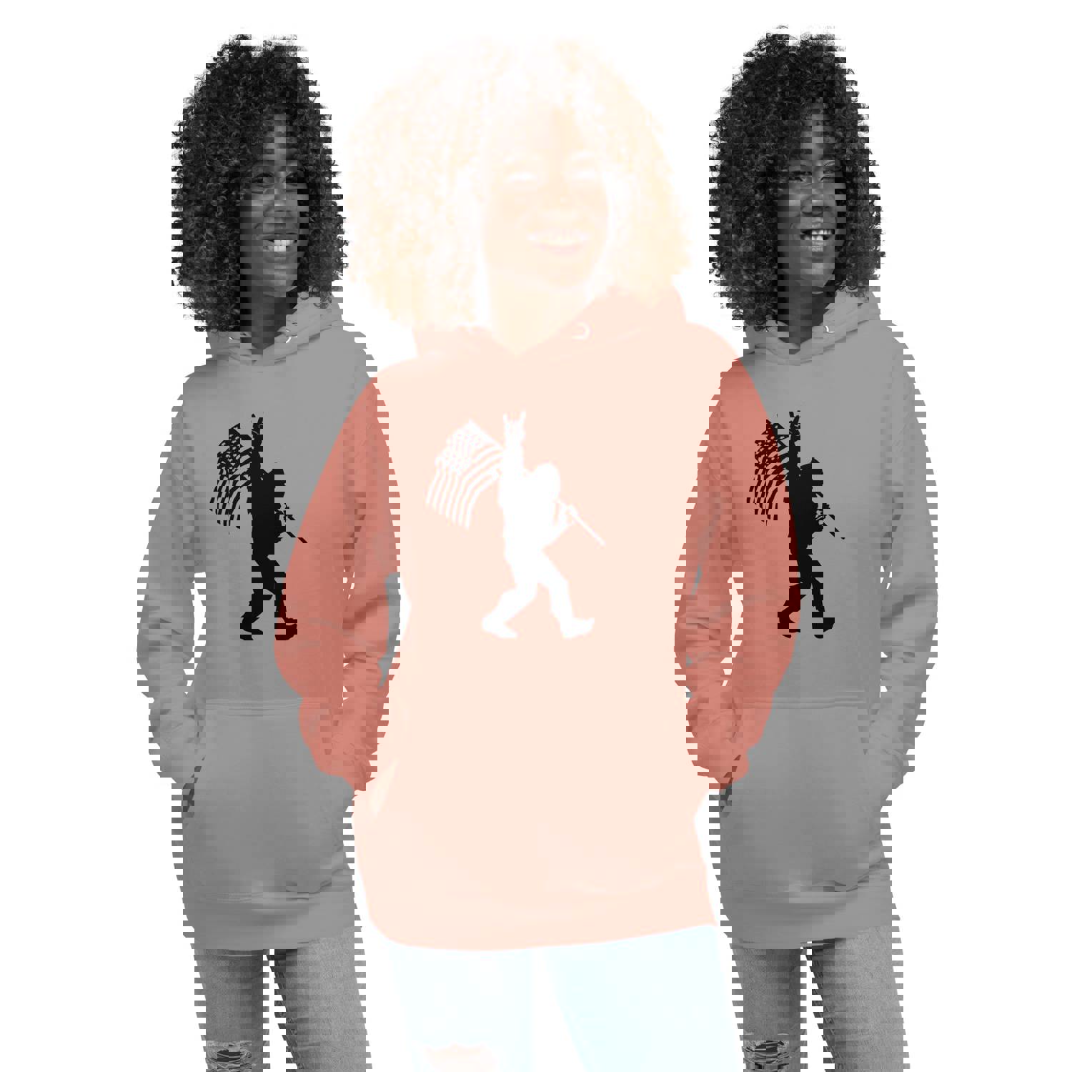 Bigfoot American Flag Unisex Hoodie