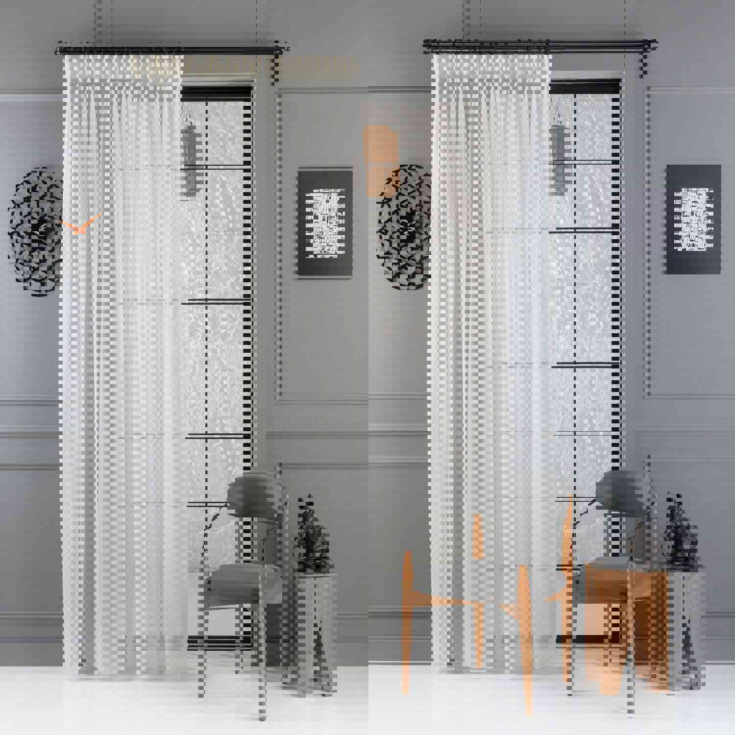 Custom Sheer Curtains with 5 Color Options, Adjustable Voile Drapery, Rod Pocket Panels