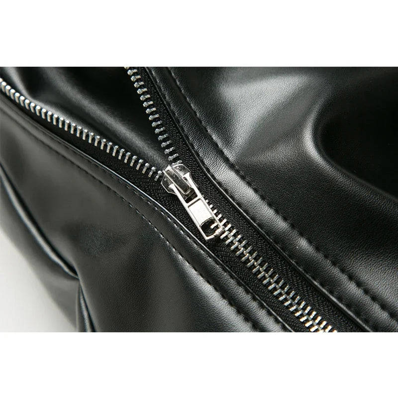 Nukty New Arrived Personality Male Slim Leather Pants - PU Pants for Men