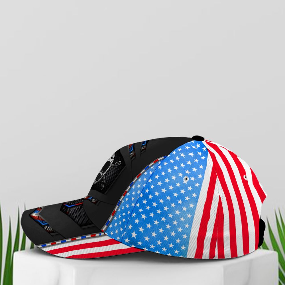 US Flag Kayaking Baseball Cap for Kayak Lovers - Future Tech Style