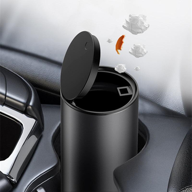 Car Trash Can Alloy Garbage Can Car Dustbin Waste Rubbish Bin Storage Holder Bag