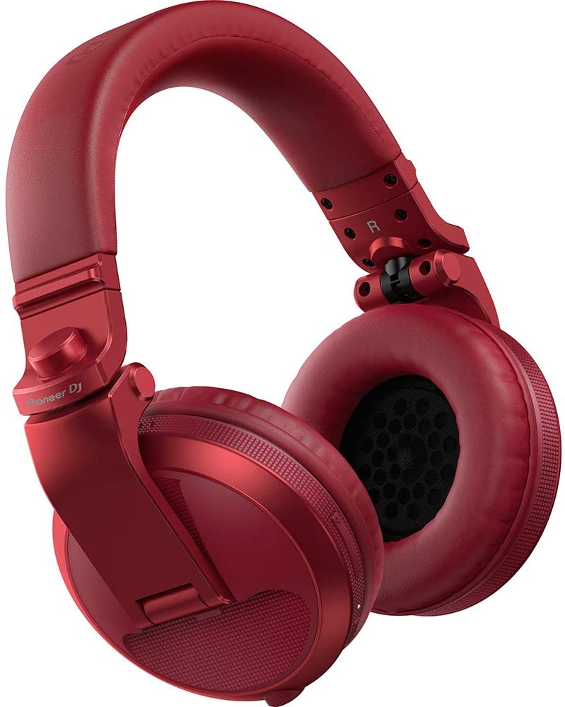 Pioneer DJ HDJ-X5BT-R Wireless Bluetooth DJ Headphones with 40mm Drivers and Detachable Cable - Red
