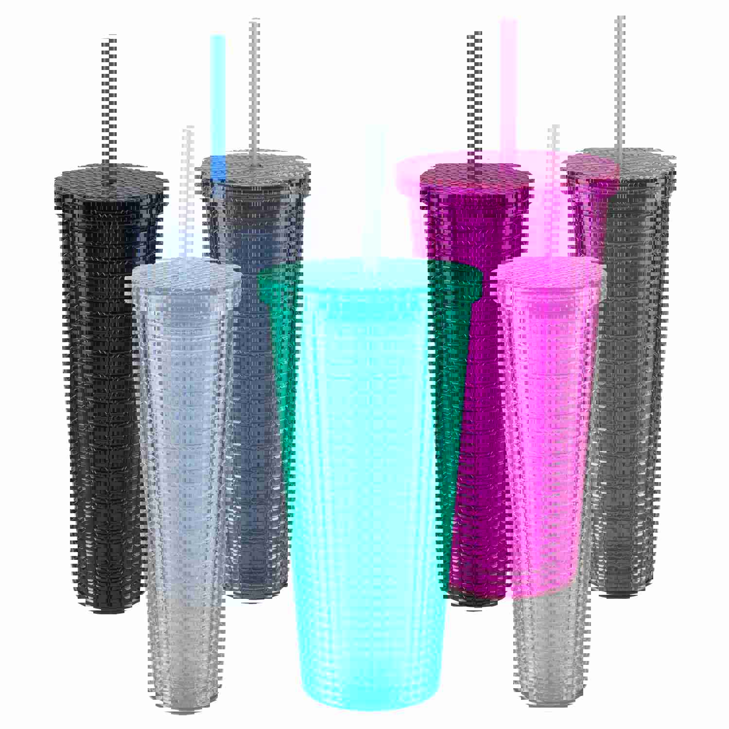 Cool Gear 3-Pack 23 oz Jem Chiller with Reusable Straw | Dishwasher Safe, Spillproof, Double-Wall Insulated Travel Tumbler