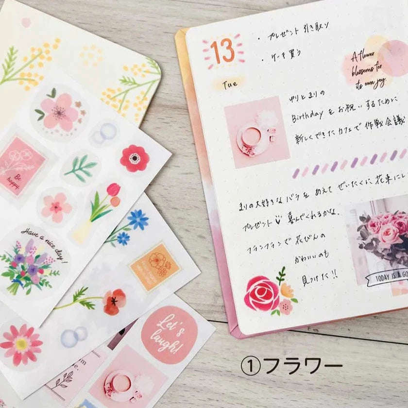 Deco Stickers Set - Flowers (8 sheets)
