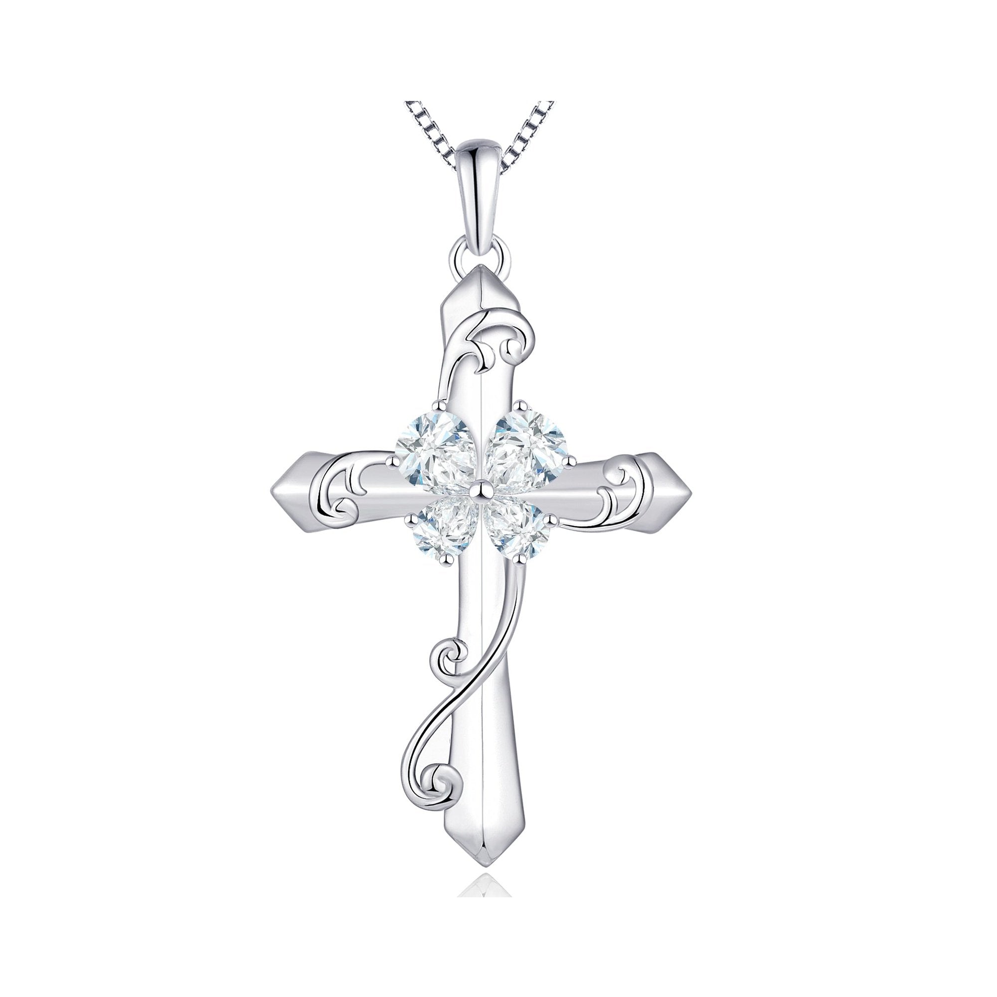 Yeelery Butterfly Cross Necklace - Elegant 925 Sterling Silver Jewelry
