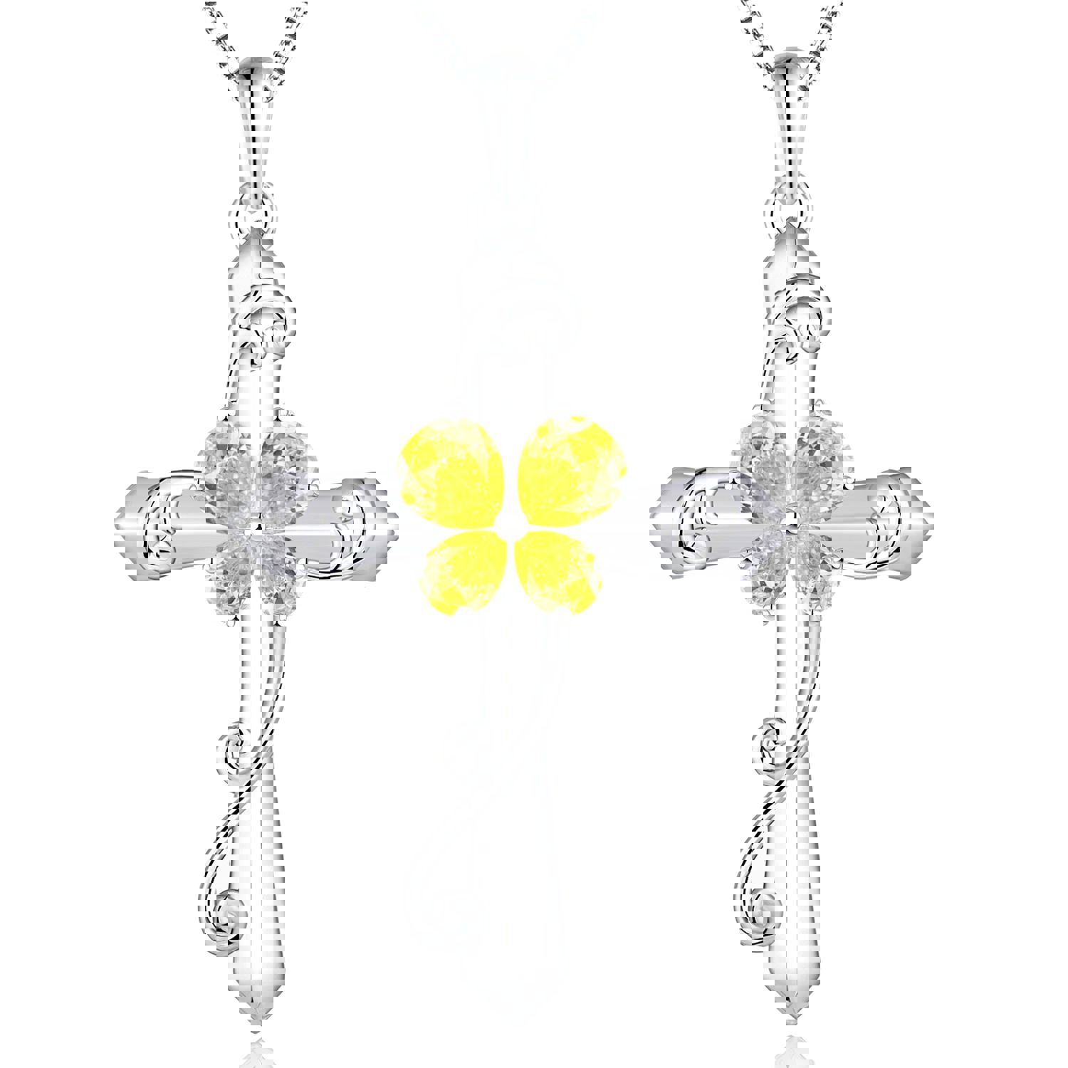 Yeelery Butterfly Cross Necklace - Elegant 925 Sterling Silver Jewelry