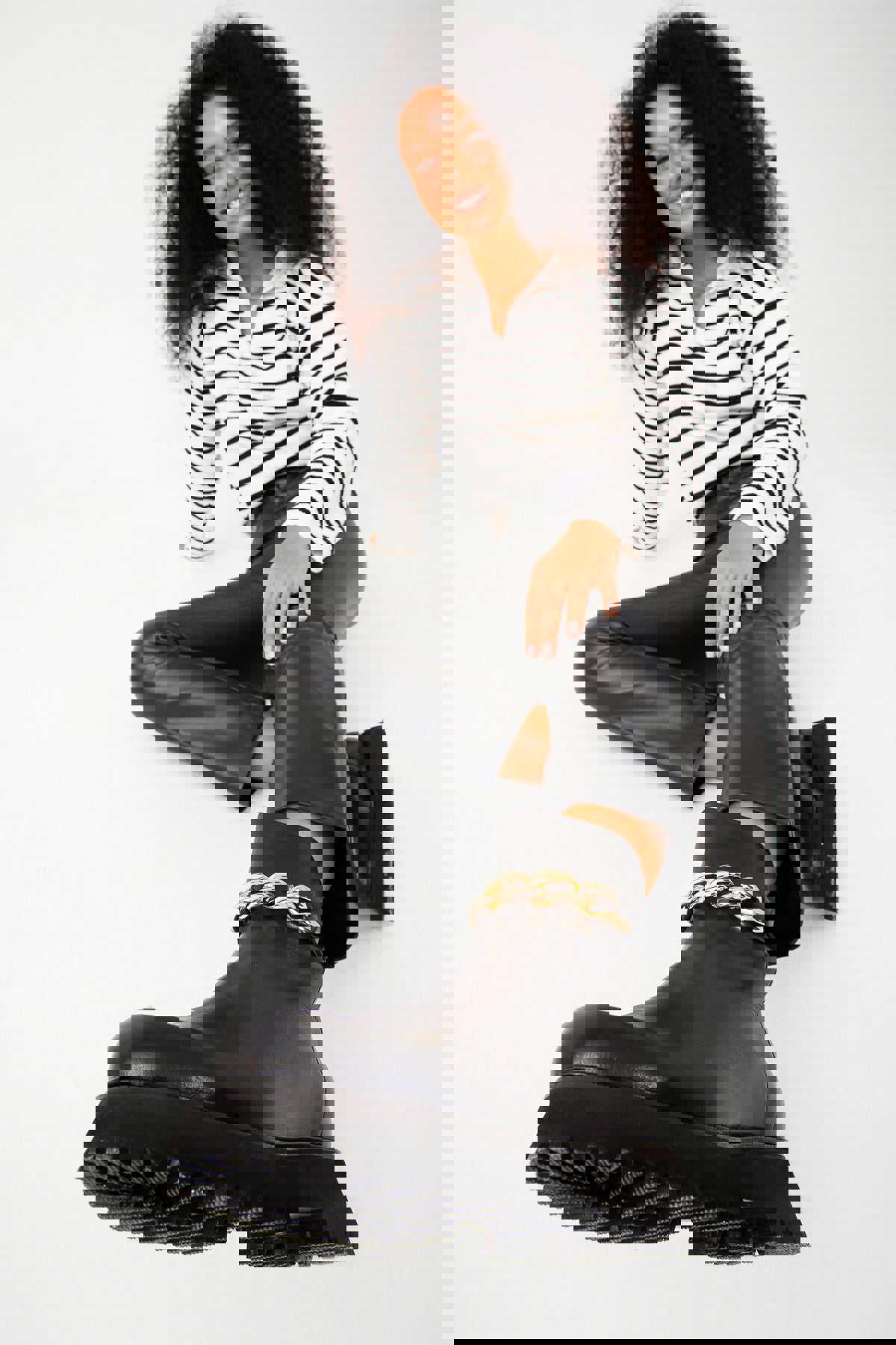 Nassau Black Leather Ankle Women Boot