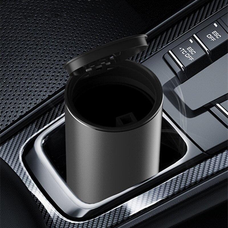 Car Trash Can Alloy Garbage Can Car Dustbin Waste Rubbish Bin Storage Holder Bag