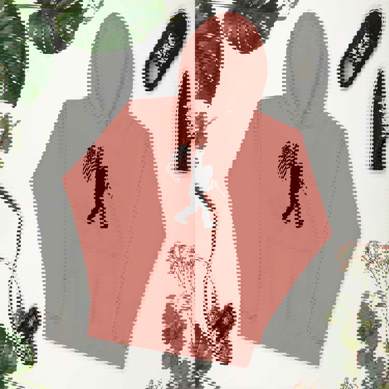 Bigfoot American Flag Unisex Hoodie